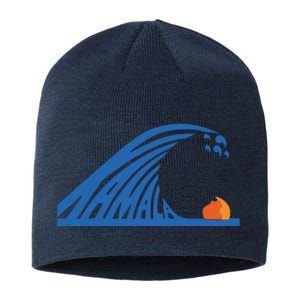 Blue Wave For Kamala Harris Trump Funny Sustainable Beanie