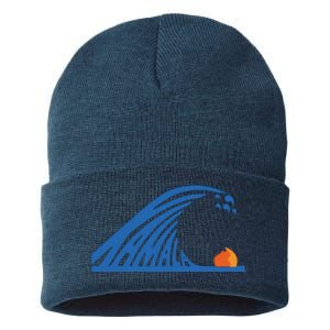 Blue Wave For Kamala Harris Trump Funny Sustainable Knit Beanie