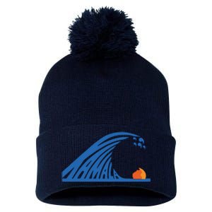 Blue Wave For Kamala Harris Trump Funny Pom Pom 12in Knit Beanie