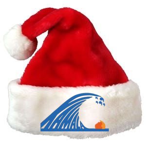 Blue Wave For Kamala Harris Trump Funny Premium Christmas Santa Hat