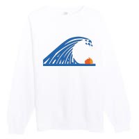 Blue Wave For Kamala Harris Trump Funny Premium Crewneck Sweatshirt