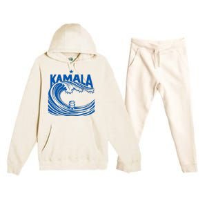 Blue Wave For Kamala Harris Trump Funny Premium Hooded Sweatsuit Set