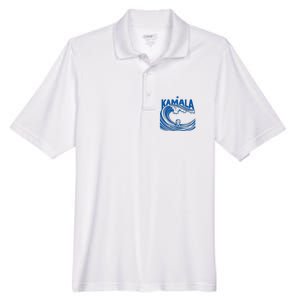 Blue Wave For Kamala Harris Trump Funny Men's Origin Performance Pique Polo