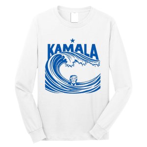 Blue Wave For Kamala Harris Trump Funny Long Sleeve Shirt