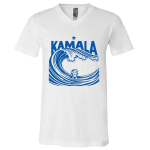 Blue Wave For Kamala Harris Trump Funny V-Neck T-Shirt