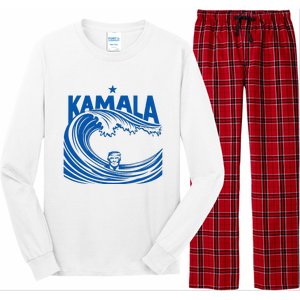 Blue Wave For Kamala Harris Trump Funny Long Sleeve Pajama Set