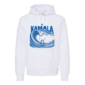 Blue Wave For Kamala Harris Trump Funny Premium Hoodie