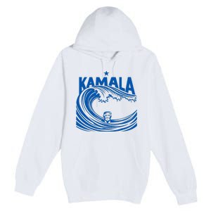 Blue Wave For Kamala Harris Trump Funny Premium Pullover Hoodie