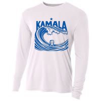 Blue Wave For Kamala Harris Trump Funny Cooling Performance Long Sleeve Crew