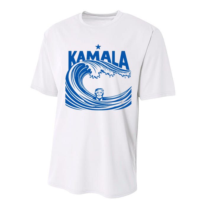 Blue Wave For Kamala Harris Trump Funny Performance Sprint T-Shirt