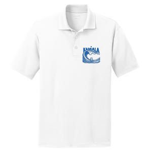 Blue Wave For Kamala Harris Trump Funny PosiCharge RacerMesh Polo