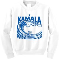 Blue Wave For Kamala Harris Trump Funny Kids Sweatshirt