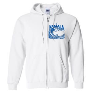 Blue Wave For Kamala Harris Trump Funny Full Zip Hoodie