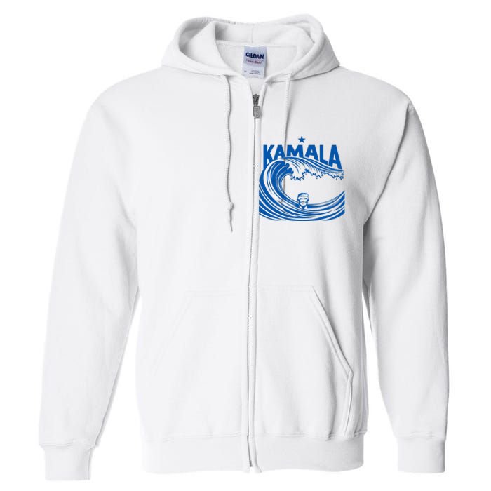 Blue Wave For Kamala Harris Trump Funny Full Zip Hoodie