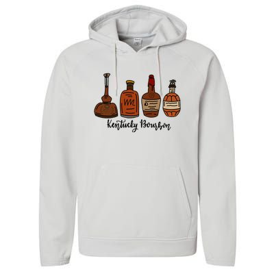 Bourbon Whiskey Favorite Bourbons Distillery Performance Fleece Hoodie