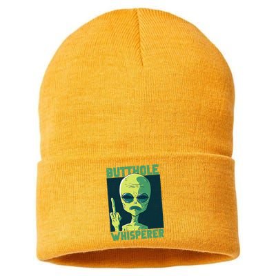 Butthole Whisperer Funny Aliens Sarcastic Adult Humour Sustainable Knit Beanie