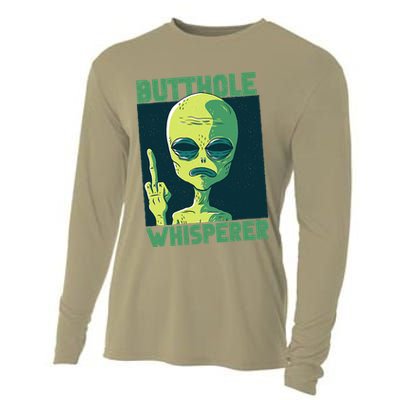 Butthole Whisperer Funny Aliens Sarcastic Adult Humour Cooling Performance Long Sleeve Crew