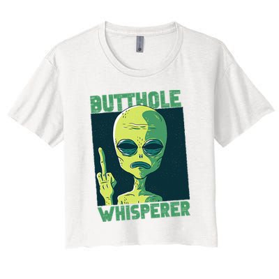 Butthole Whisperer Funny Aliens Sarcastic Adult Humour Crop Top