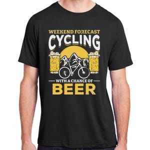 Bicyclist Weekend Forecast Cycling With A Chance Of Beer Adult ChromaSoft Performance T-Shirt