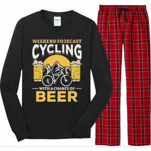 Bicyclist Weekend Forecast Cycling With A Chance Of Beer Long Sleeve Pajama Set