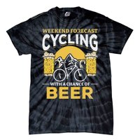 Bicyclist Weekend Forecast Cycling With A Chance Of Beer Tie-Dye T-Shirt