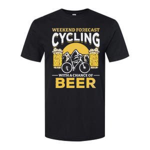 Bicyclist Weekend Forecast Cycling With A Chance Of Beer Softstyle CVC T-Shirt