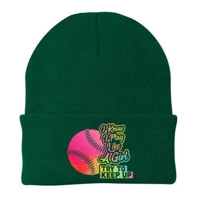 Baseball Wo Funny Gift Team Play Like a Softball Knit Cap Winter Beanie