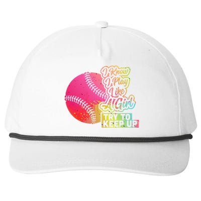 Baseball Wo Funny Gift Team Play Like a Softball Snapback Five-Panel Rope Hat