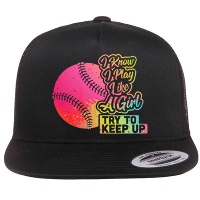 Baseball Wo Funny Gift Team Play Like a Softball Flat Bill Trucker Hat