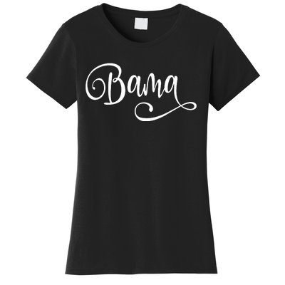 Bama White Fancy Script Alabama Women's T-Shirt