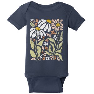 Boho Wildflowers Floral Nature Flower Baby Bodysuit