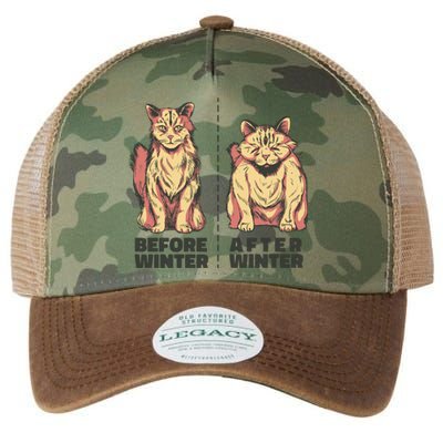 Before Winter Funny Cat Legacy Tie Dye Trucker Hat