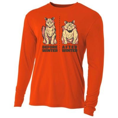 Before Winter Funny Cat Cooling Performance Long Sleeve Crew