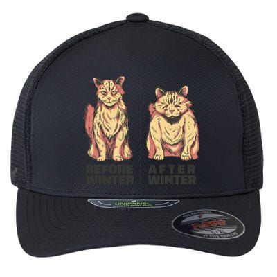 Before Winter Funny Cat Flexfit Unipanel Trucker Cap