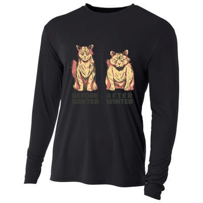 Before Winter Funny Cat Cooling Performance Long Sleeve Crew