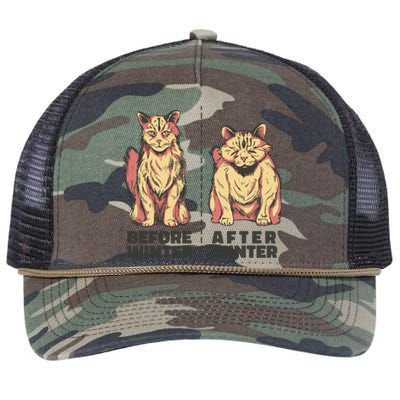 Before Winter Funny Cat Retro Rope Trucker Hat Cap