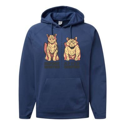 Before Winter Funny Cat Performance Fleece Hoodie