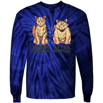 Before Winter Funny Cat Tie-Dye Long Sleeve Shirt