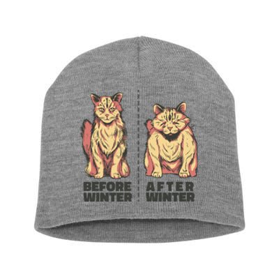 Before Winter Funny Cat Short Acrylic Beanie