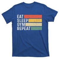 Bodybuilder Workout Funny Vintage Eat Sleep Gym Repeat Gift T-Shirt