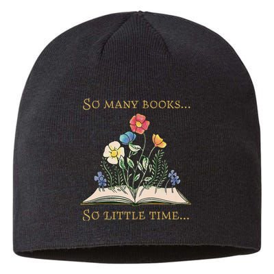 Book With Flower So Many Books Little Time Love To Read Sustainable Beanie