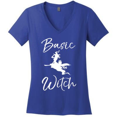 Basic Witch Funny Halloween Party Costume Gift Women's V-Neck T-Shirt