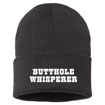 Butthole Whisperer Funny Jokes Sarcastic Sustainable Knit Beanie