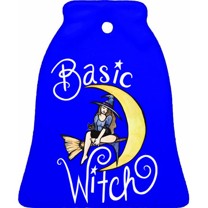 Basic Witch Funny Moon Witch Gift Ceramic Bell Ornament