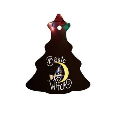 Basic Witch Funny Moon Witch Gift Ceramic Tree Ornament