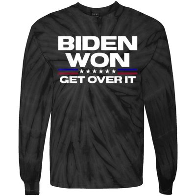 Biden Won Get Over It Patriotic Pro Joe Anti Trump Funny Tie-Dye Long Sleeve Shirt