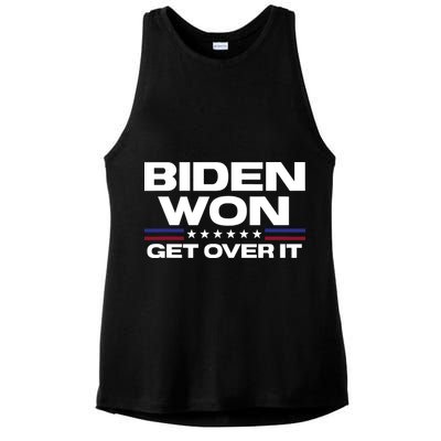 Biden Won Get Over It Patriotic Pro Joe Anti Trump Funny Ladies PosiCharge Tri-Blend Wicking Tank