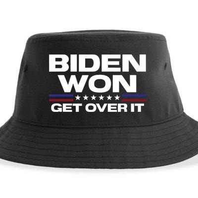 Biden Won Get Over It Patriotic Pro Joe Anti Trump Funny Sustainable Bucket Hat