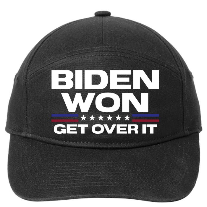 Biden Won Get Over It Patriotic Pro Joe Anti Trump Funny 7-Panel Snapback Hat