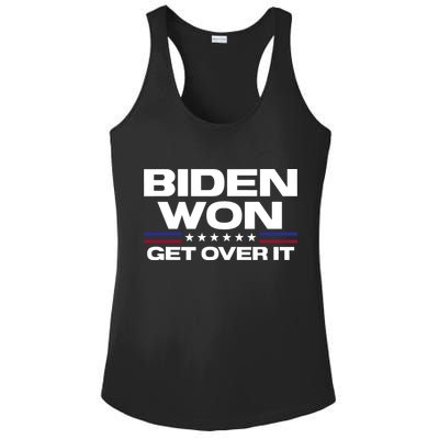 Biden Won Get Over It Patriotic Pro Joe Anti Trump Funny Ladies PosiCharge Competitor Racerback Tank